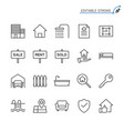 real estate line icons editable stroke vector image