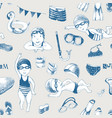 swimming school seamless pattern vector image