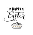 happy easter calligraphic greeting card vector image vector image
