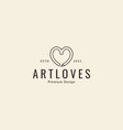 love with pencil rounded lines logo symbol icon vector image
