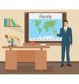school geography male teacher in audience class vector image