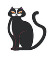 black cat domestic pet feline animal magic sign vector image vector image