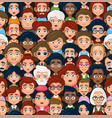 pwople faces seamless pattern cute cartoon flat vector image vector image