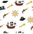 seamless pattern with pirates symbol ship vector image