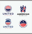 set united states logo design stock vector image