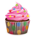 Cupcake with sprinkles Royalty Free Vector Image