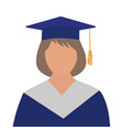female graduate student in gown and graduation cap vector image