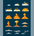 frame animation with effect burning explosion vector image vector image