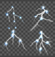 lightning set on transparent background vector image