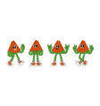 fruit retro funky cartoon character comic mascot vector image