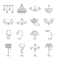 line lamp icon set flat design vector image