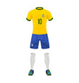 realistic soccer uniform of a brazil team vector image