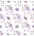 dancing unicorn fairy tale seamless pattern vector image