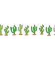 desert cactus plants seamless border wild vector image vector image