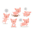 pigs hand drawn style cute funny characters vector image
