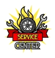 car repair concept with service objects and items vector image