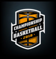 college basketball sports logo emblem vector image vector image