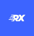 letter rx fast speed technology modern logo design vector image vector image