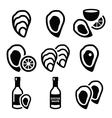 oysters shell sauce - sea food icons set vector image vector image