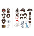 pirates photo booth prop icon set vector image