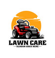 lawn mower logo vector image vector image
