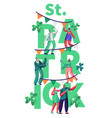 st patrick day people character celebrate banner vector image vector image