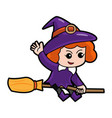 witch halloween cartoon character vector image