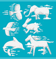 animal clouds silhouette pattern vector image