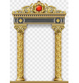 golden luxury classic arch portal with columns vector image vector image