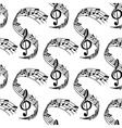 wavy music stave seamless pattern vector image vector image