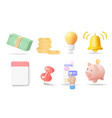 3d business icon set vector image