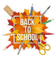 back to school frame leaves vector image vector image
