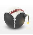 baseball leather ball inside a burning bomb vector image vector image