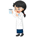 Girl Wearing Lab Gown On White Background Vector Image