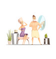 hair removal depilation family cartoon vector image