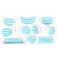 medical mask isolated cartoon set icon vector image