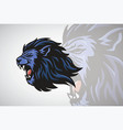 roaring lion head logo design sports mascot vector image vector image