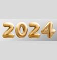 3d gold balloon number 2024 new year realistic vector image vector image