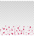 heart falling confetti isolated white transparent vector image