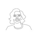 modern portrait man with beard in profile one vector image