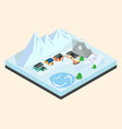 mountain town clip art isometric style vector image