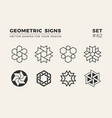 set of eight minimalistic trendy shapes stylish vector image