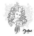 zodiac of leo as girl with flowers vector image