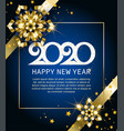 2020 happy new year gold greeting card vector image vector image