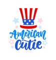 american cutie hand written ink lettering vector image vector image
