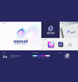 stem cell abstract emblem logo template vector image