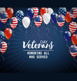 veterans day background with balloons holiday vector image vector image
