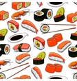 japanese food seamless pattern background vector image