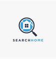 home map and magnifying glass logo icon template vector image vector image