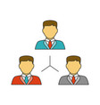 people network flat line icon vector image vector image